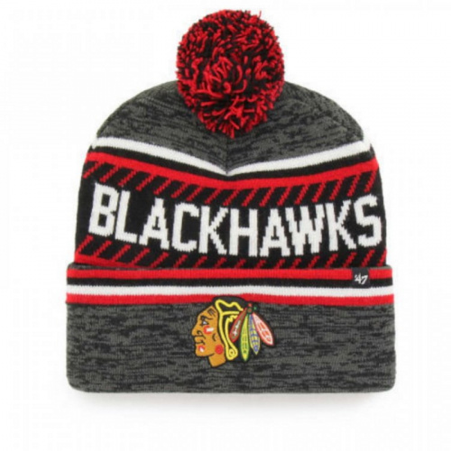 Шапка (47BRAND) ICE CUFF KNIT (Chicago Black Hawks , BLK)