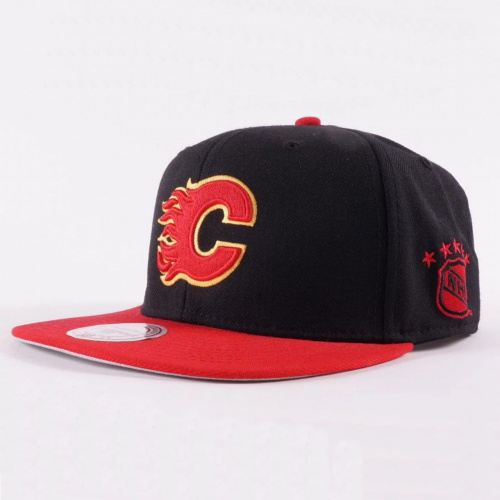 Бейсболка MITCHELL&NESS /TEAM LOGO/ (Calgary Flames, BLK/RED)